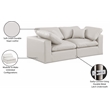 Bowery Hill Contemporary Cream Vegan Leather 2-Piece Modular Sofa
