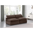 Bowery Hill Contemporary Soft Brown Velvet 2-Piece Modular Sofa