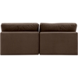 Bowery Hill Contemporary Soft Brown Velvet 2-Piece Modular Sofa