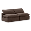 Bowery Hill Contemporary Soft Brown Velvet 2-Piece Modular Sofa