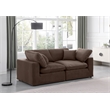 Bowery Hill Contemporary Soft Brown Velvet 2-Piece Modular Sofa