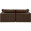 Bowery Hill Contemporary Soft Brown Velvet 2-Piece Modular Sofa