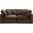 Bowery Hill Contemporary Soft Brown Velvet 2-Piece Modular Sofa