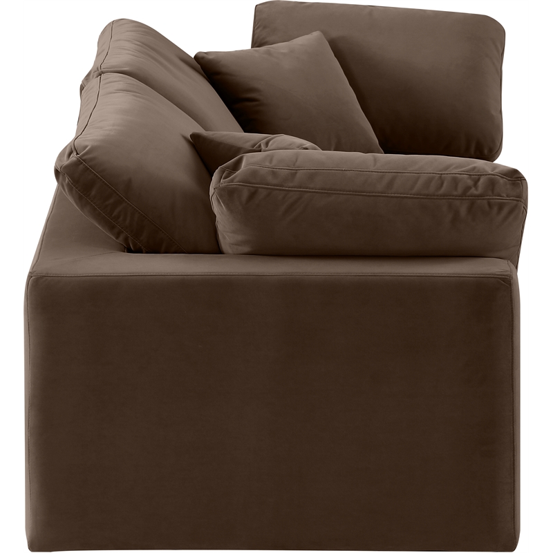 Bowery Hill Contemporary Soft Brown Velvet 2-Piece Modular Sofa