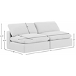 Bowery Hill Upholstered White Linen Textured Fabric 2-Piece Modular Sofa