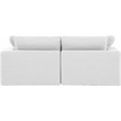 Bowery Hill Upholstered White Linen Textured Fabric 2-Piece Modular Sofa