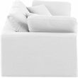 Bowery Hill Upholstered White Linen Textured Fabric 2-Piece Modular Sofa