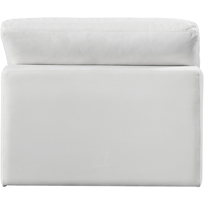 Bowery Hill Contemporary Soft Cream Durable Velvet Armless Chair