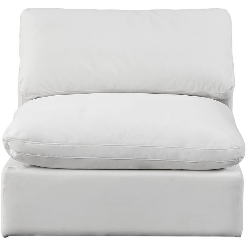 Bowery Hill Contemporary Soft Cream Durable Velvet Armless Chair