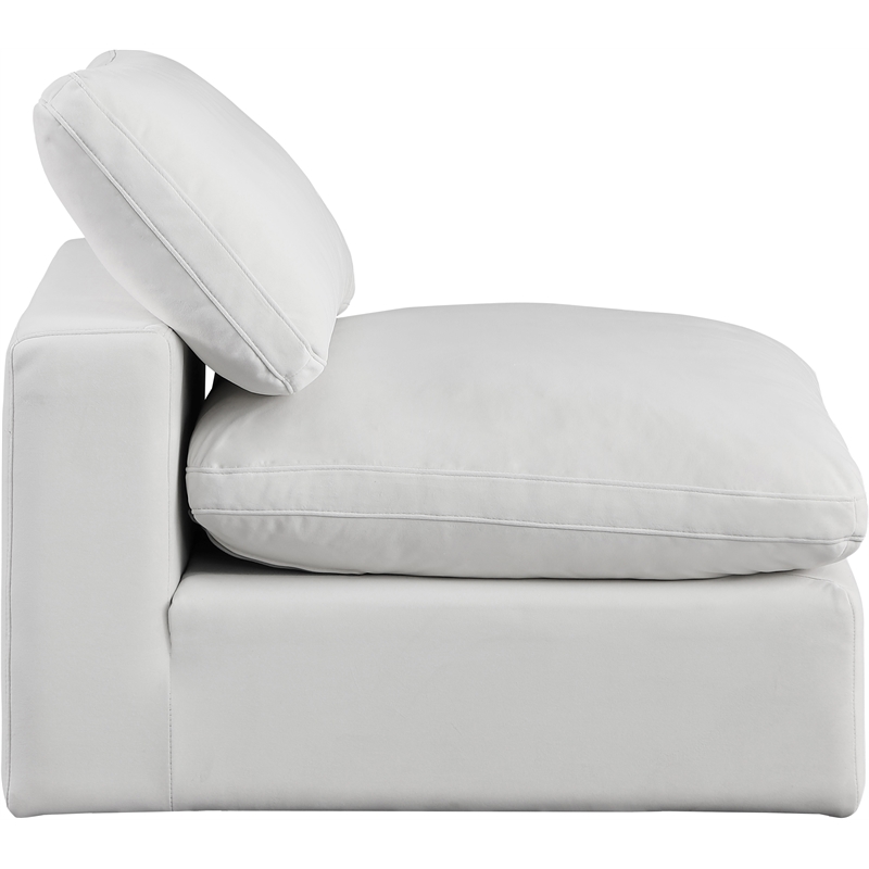 Bowery Hill Contemporary Soft Cream Durable Velvet Armless Chair