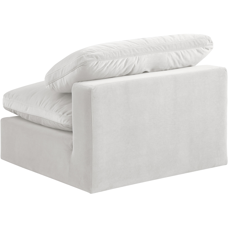 Bowery Hill Contemporary Soft Cream Durable Velvet Armless Chair