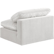 Bowery Hill Contemporary Soft Cream Durable Velvet Armless Chair