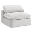 Bowery Hill Contemporary Soft Cream Durable Velvet Armless Chair