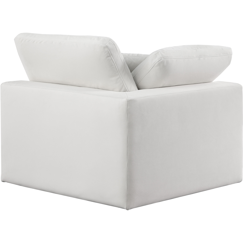 Bowery Hill Contemporary Soft Cream Durable Velvet Corner Chair
