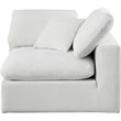 Bowery Hill Contemporary Soft Cream Durable Velvet Corner Chair