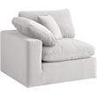Bowery Hill Contemporary Soft Cream Durable Velvet Corner Chair