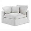 Bowery Hill Contemporary Soft Cream Durable Velvet Corner Chair