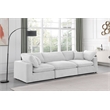 Bowery Hill Contemporary Soft Cream Velvet 3-Piece Modular Sofa