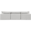 Bowery Hill Contemporary Soft Cream Velvet 3-Piece Modular Sofa