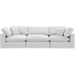 Bowery Hill Contemporary Soft Cream Velvet 3-Piece Modular Sofa