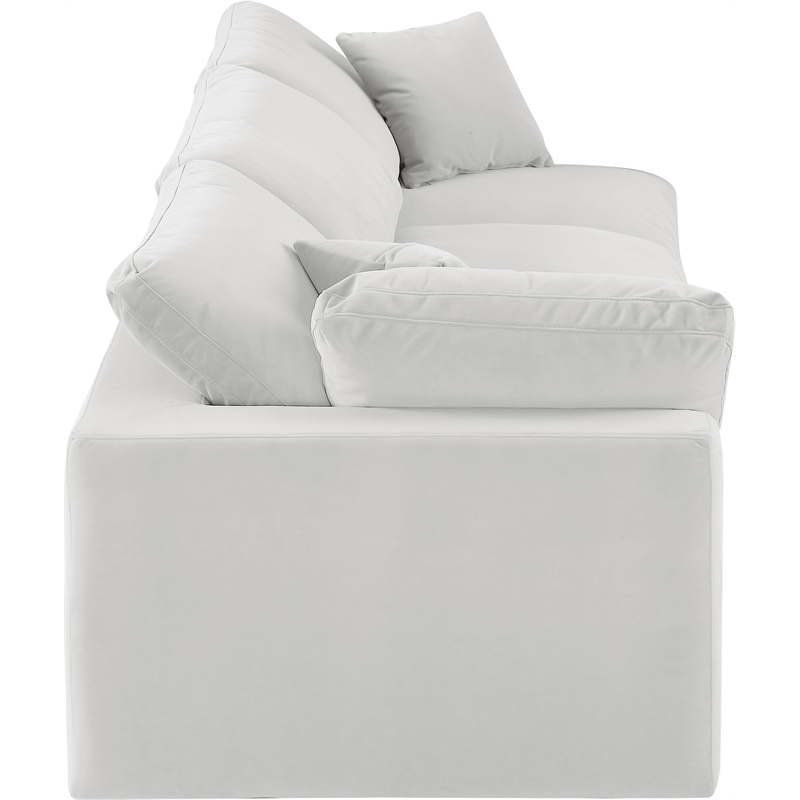 Bowery Hill Contemporary Soft Cream Velvet 3-Piece Modular Sofa