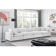 Bowery Hill Contemporary Soft Cream Velvet 4-Piece Modular Sofa