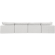 Bowery Hill Contemporary Soft Cream Velvet 4-Piece Modular Sofa
