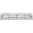 Bowery Hill Contemporary Soft Cream Velvet 4-Piece Modular Sofa
