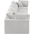 Bowery Hill Contemporary Soft Cream Velvet 4-Piece Modular Sofa