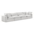 Bowery Hill Contemporary Soft Cream Velvet 4-Piece Modular Sofa