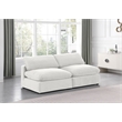 Bowery Hill Contemporary Soft Cream Velvet 2-Piece Modular Sofa