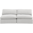 Bowery Hill Contemporary Soft Cream Velvet 2-Piece Modular Sofa