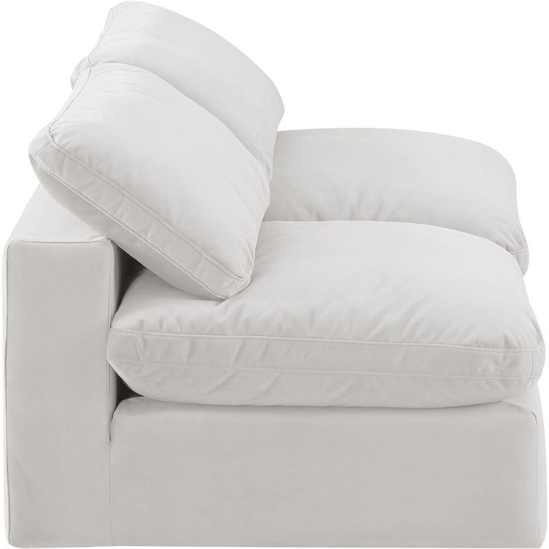 Bowery Hill Contemporary Soft Cream Velvet 2-Piece Modular Sofa