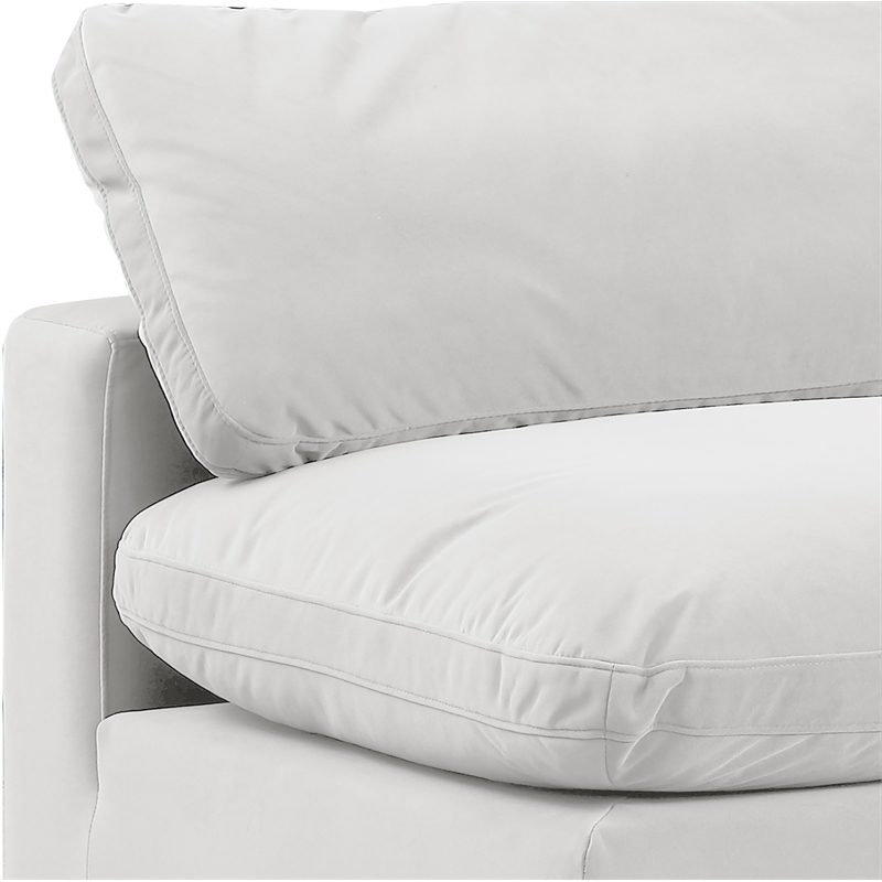 Bowery Hill Contemporary Soft Cream Velvet 2-Piece Modular Sofa