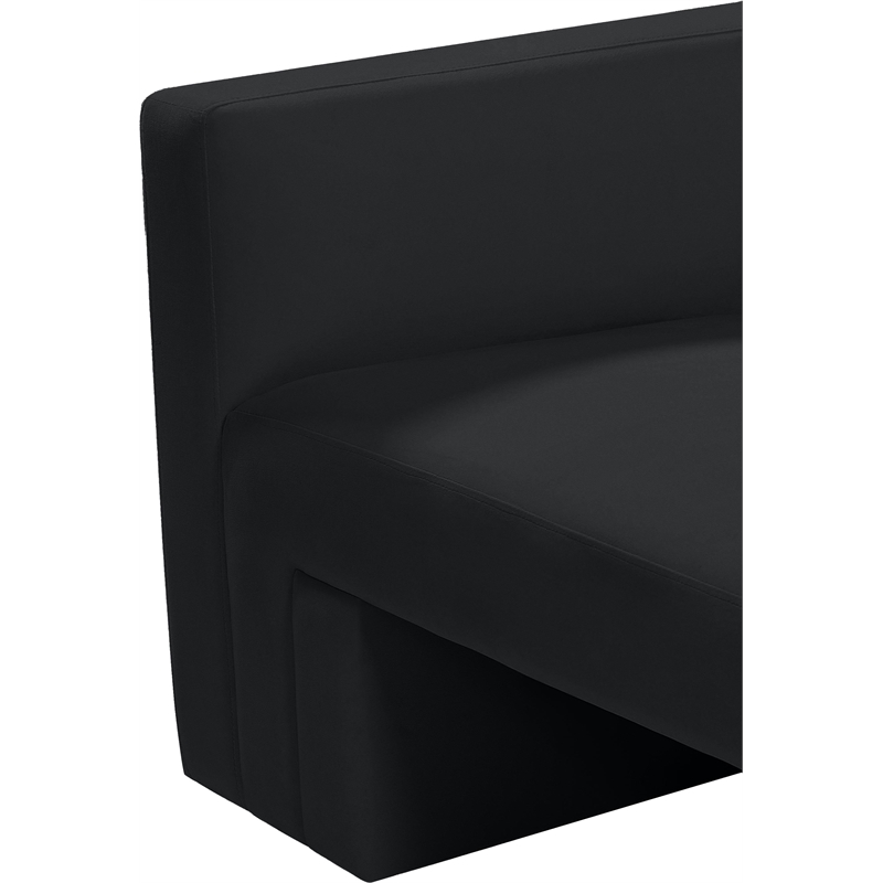 Bowery Hill Contemporary Solid Wood Frame Rich Black Velvet Sofa