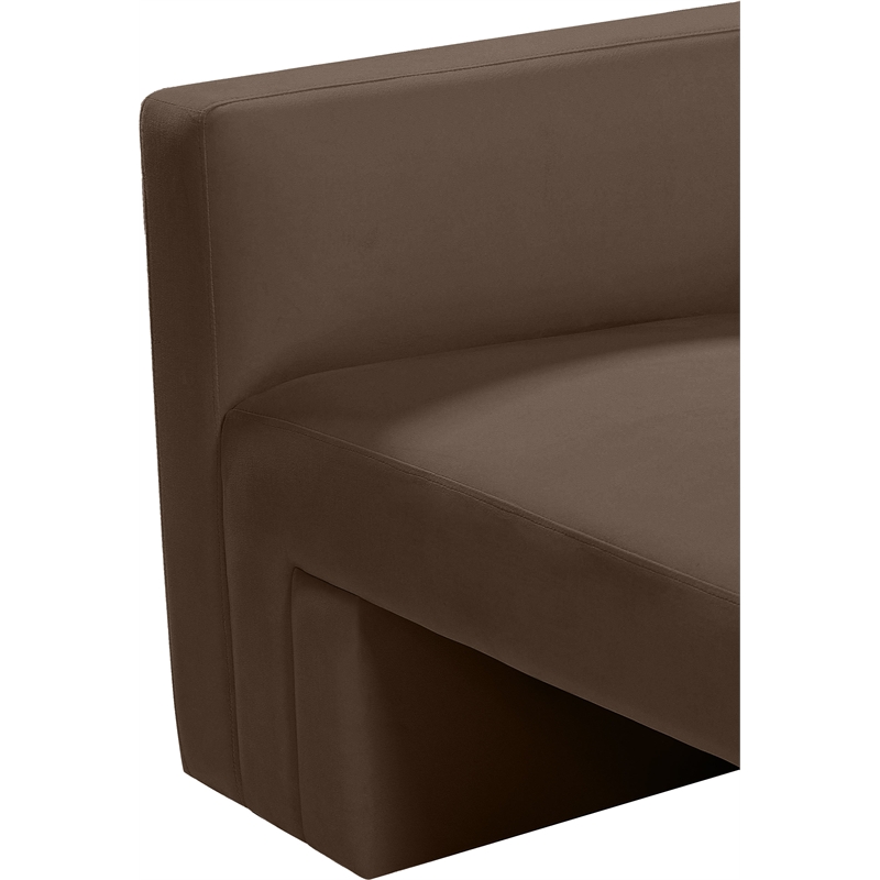 Bowery Hill Contemporary Solid Wood Frame Rich Brown Velvet Sofa