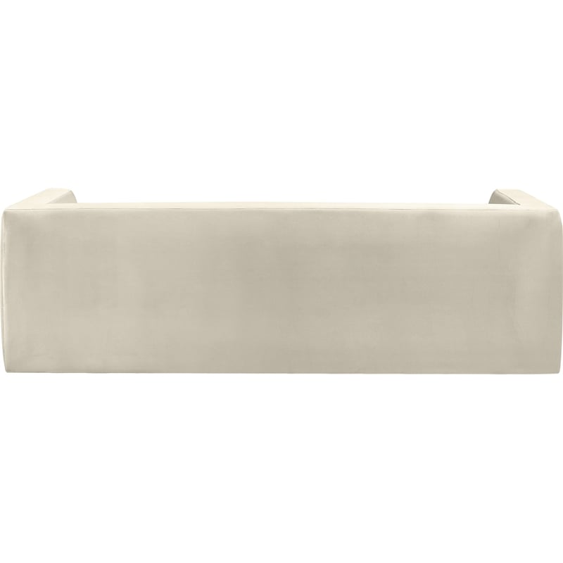 Bowery Hill Contemporary Solid Wood Frame Rich Cream Velvet Sofa