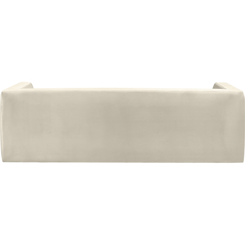 Bowery Hill Contemporary Solid Wood Frame Rich Cream Velvet Sofa