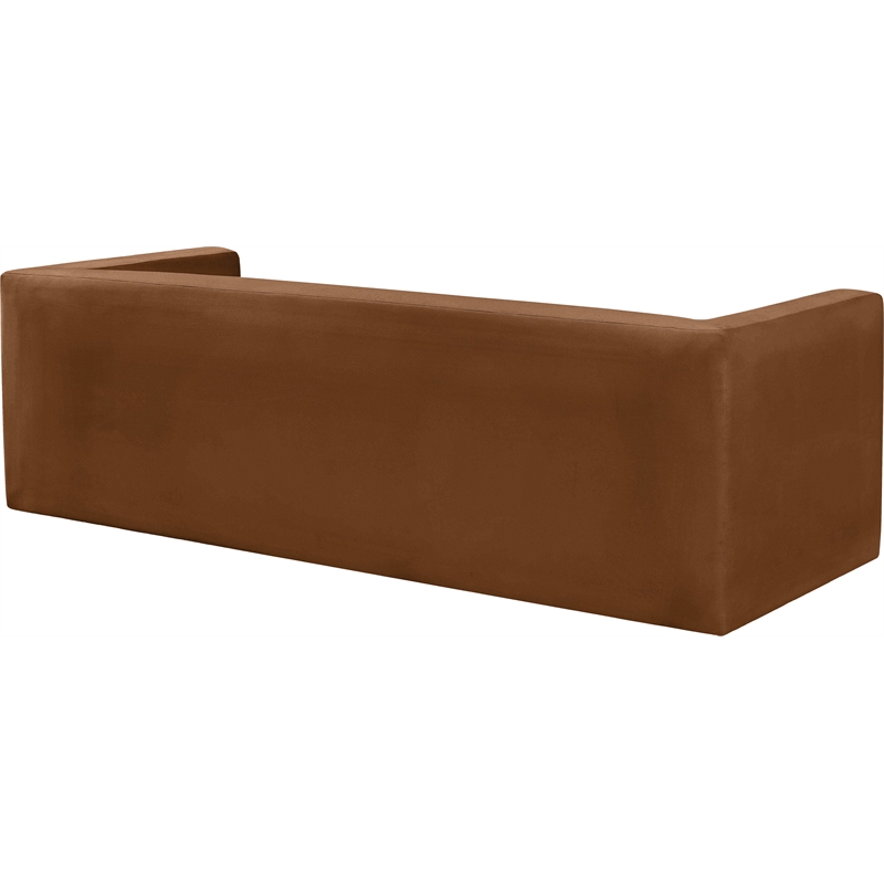 Bowery Hill Contemporary Solid Wood Frame Soft Saddle Velvet Sofa