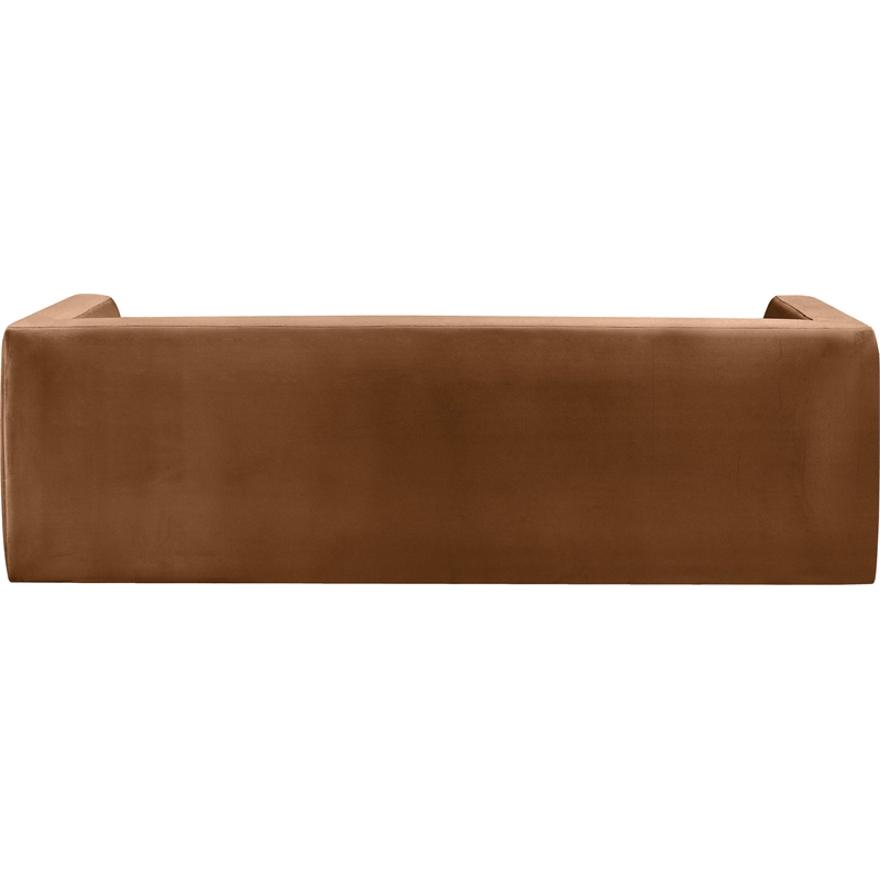 Bowery Hill Contemporary Solid Wood Frame Soft Saddle Velvet Sofa