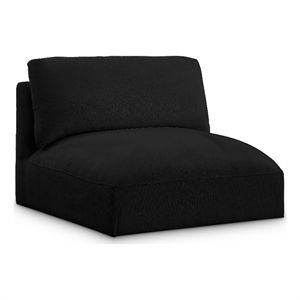 Bowery Hill Contemporary Soft Plush Black Durable Fabric Armless