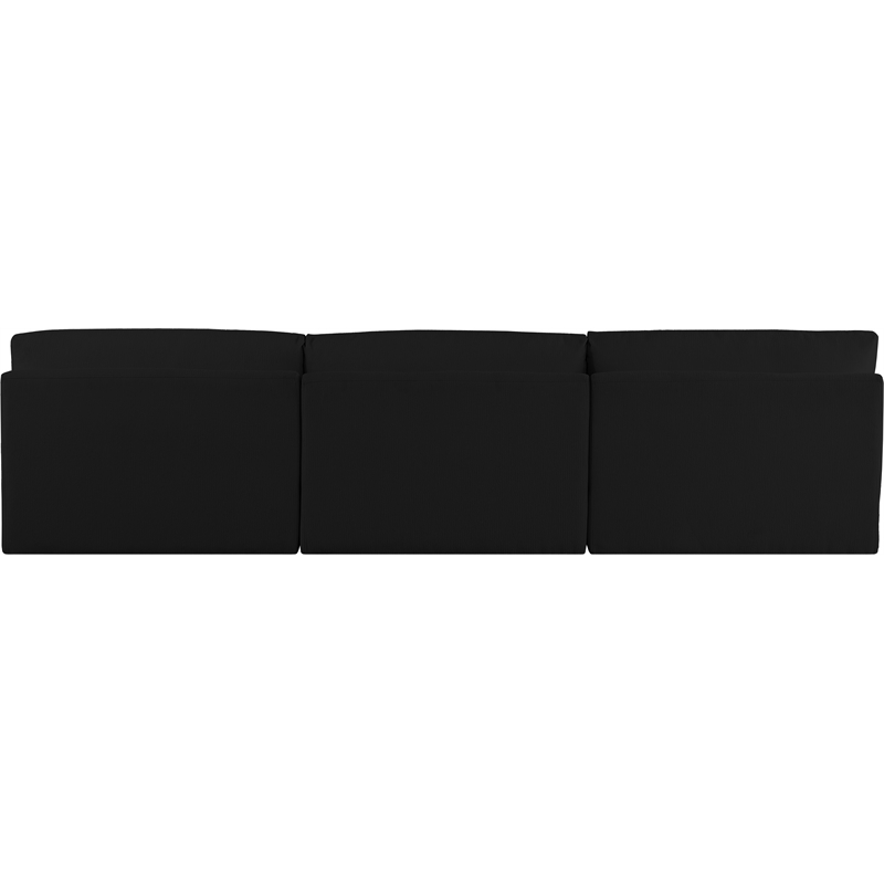 Bowery Hill Contemporary Soft Plush Black Fabric Modular Sofa