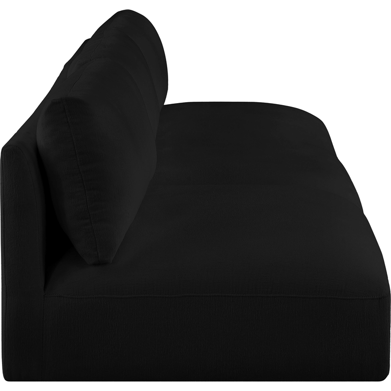 Bowery Hill Contemporary Soft Plush Black Fabric Modular Sofa