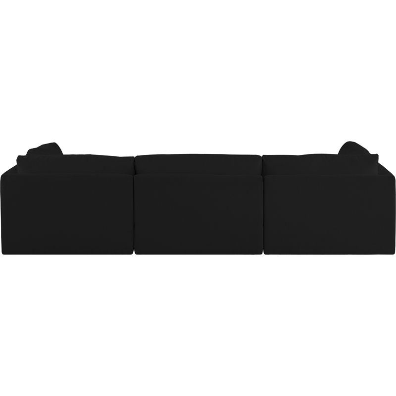 Bowery Hill Contemporary Soft Plush Black Fabric Modular Sofa