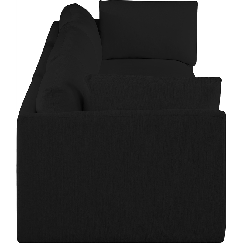 Bowery Hill Contemporary Soft Plush Black Fabric Modular Sofa