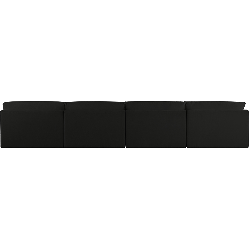 Bowery Hill Contemporary Soft Plush Black Fabric Modular Sofa
