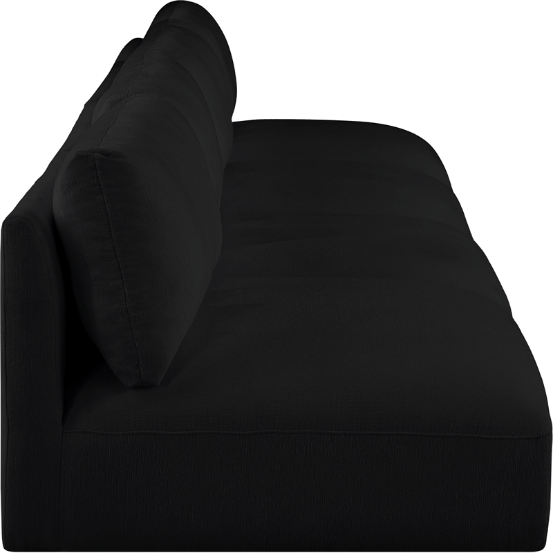Bowery Hill Contemporary Soft Plush Black Fabric Modular Sofa