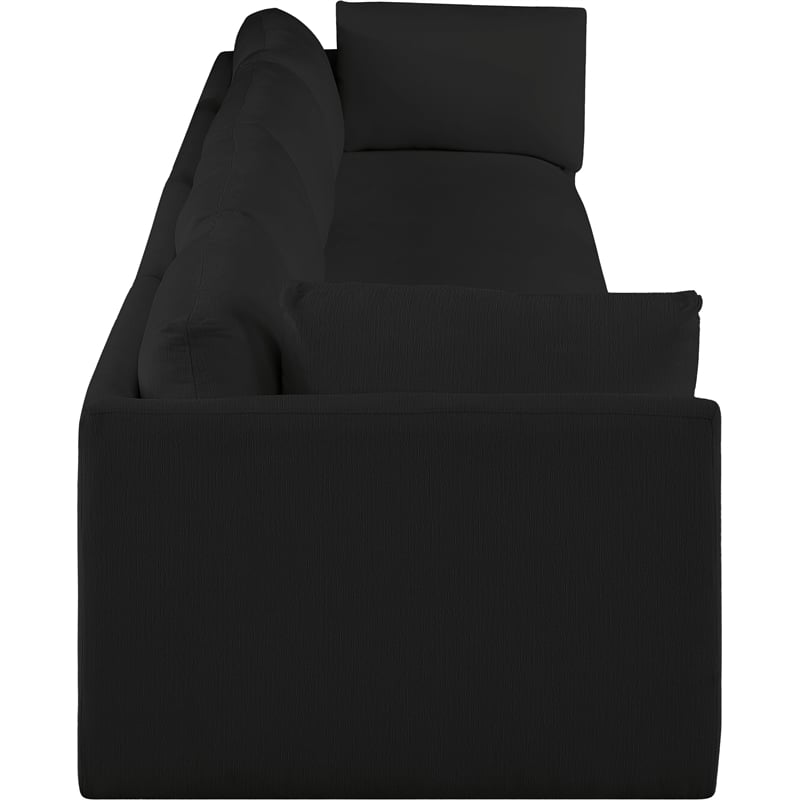 Bowery Hill Contemporary Soft Plush Black Fabric Modular Sofa