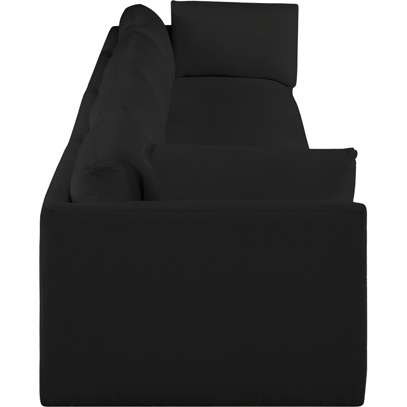 Bowery Hill Contemporary Soft Plush Black Fabric Modular Sofa
