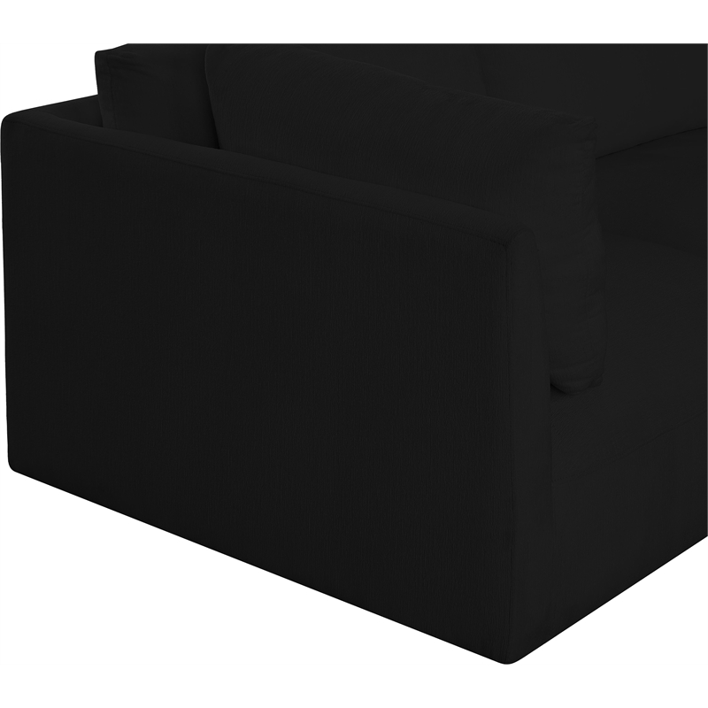 Bowery Hill Contemporary Soft Plush Black Fabric Modular Sofa